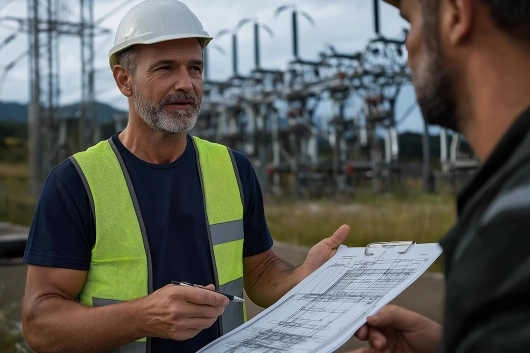 Projektant elektroenergetyk podczas pracy nad dokumentacją — ZWSE Opole